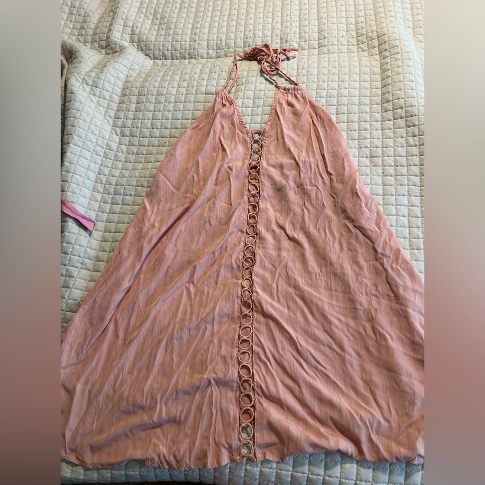 peach cover up dress - large